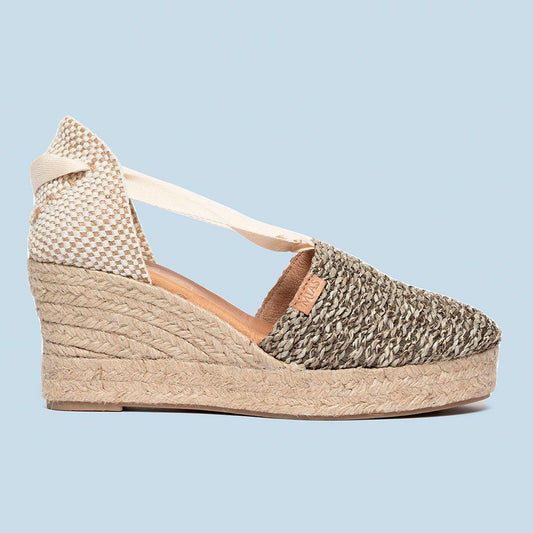 Alpargata mujer Rafia natural kaki -Alana - MIAS
