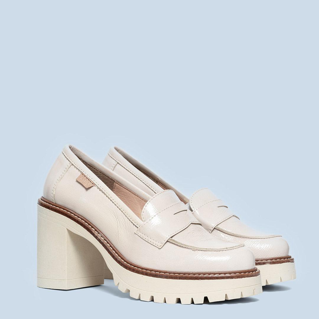 Zapatos de tacón charol beige - Keyla - MIAS