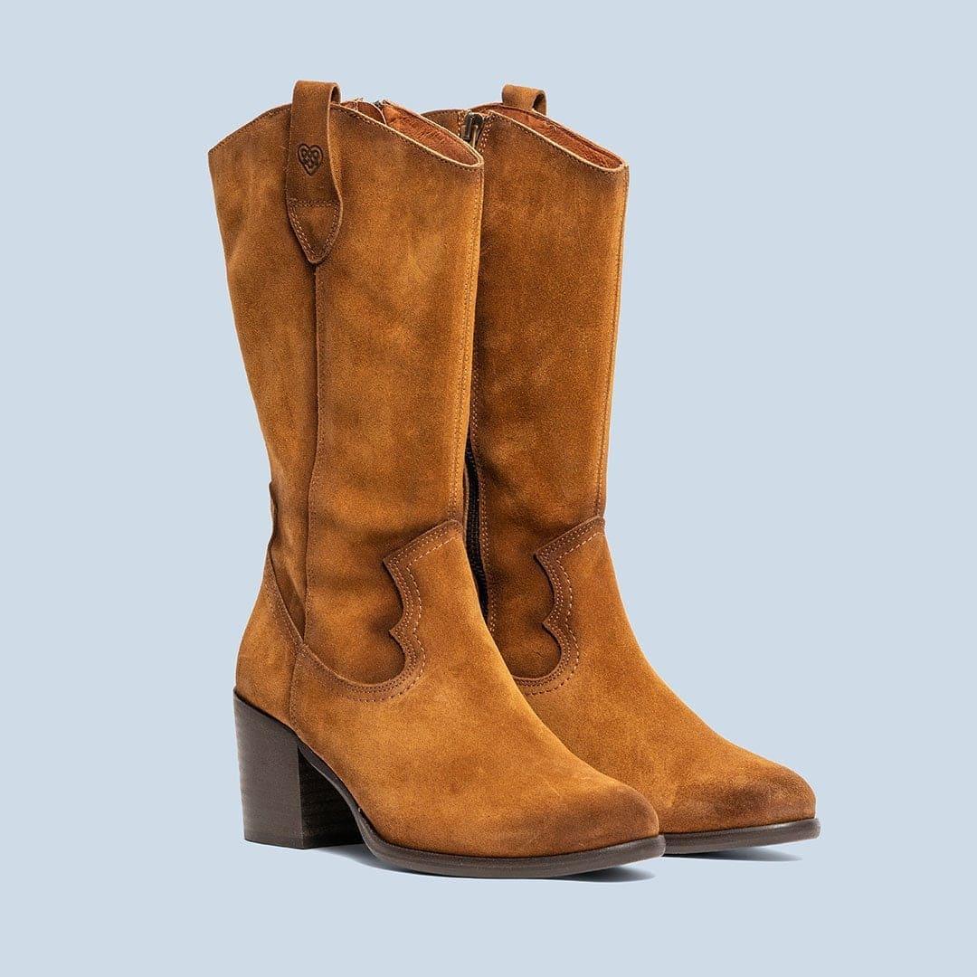 Bota cowboy Martina en serraje cuero, calzado hecho en España - foto 1