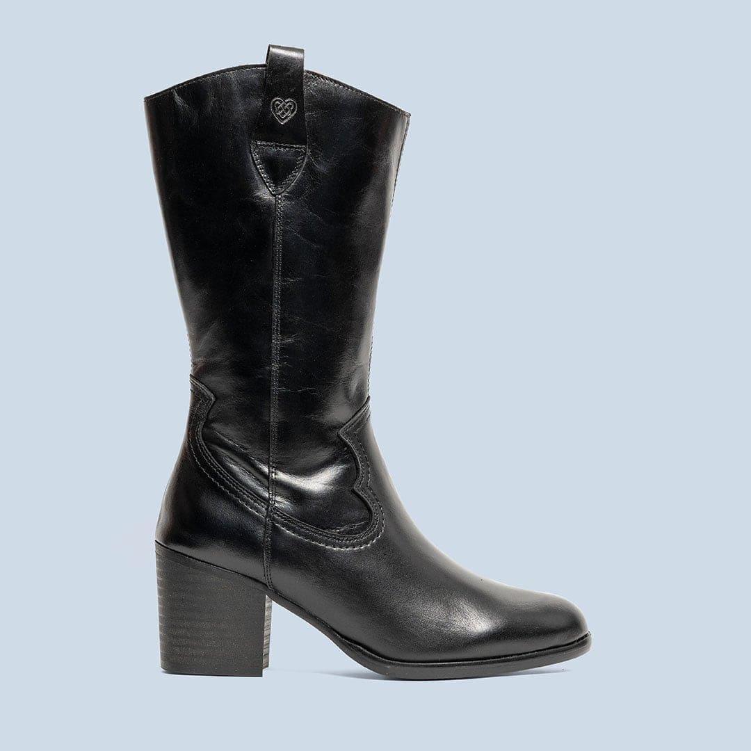 Bota cowboy Martina en napa negra, calzado hecho en España - foto 3